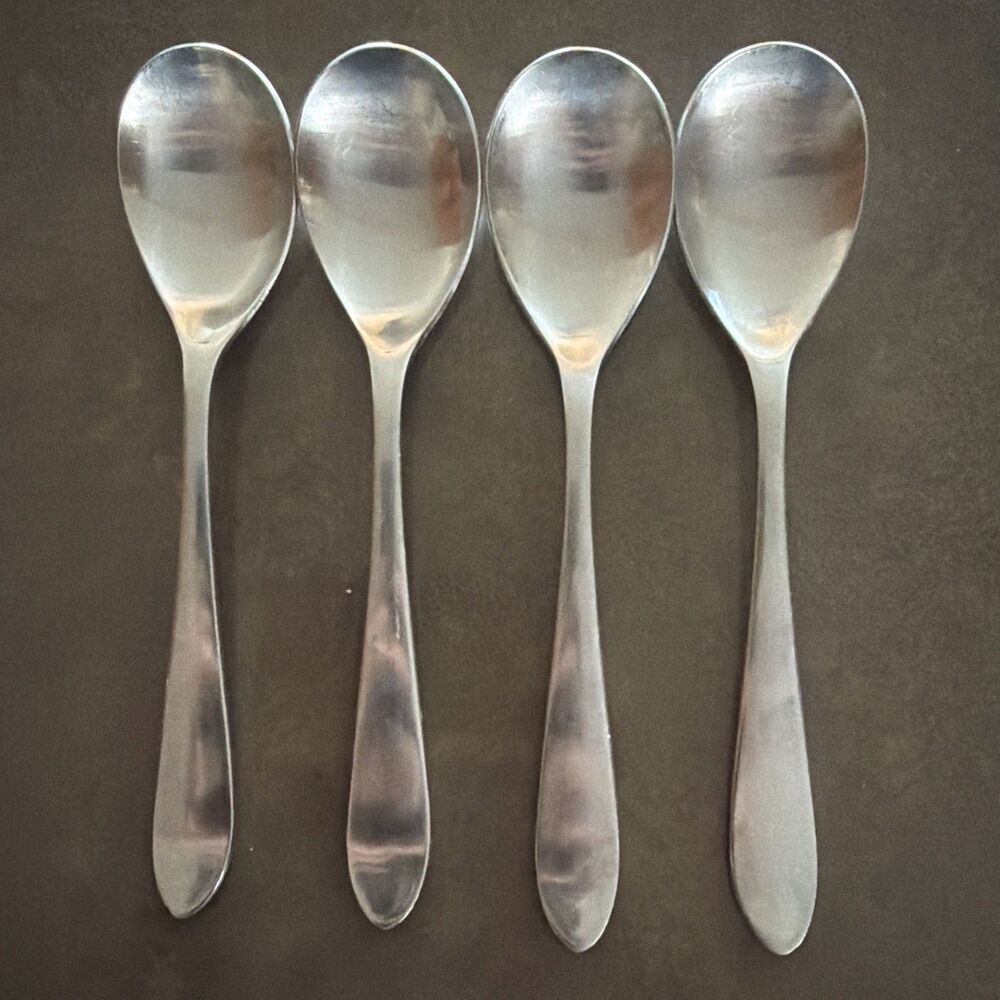 Robert Welch MERIDIAN SATIN Set of 4 Soup Spoons 8 1/8" Stainless Flatware
